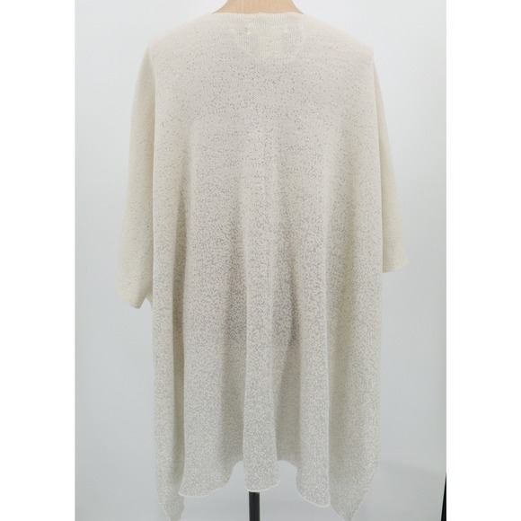 Kate Landry Wrap Metallic Knit Open Front Cream Acrylic Blend One Size - Picture 6 of 7